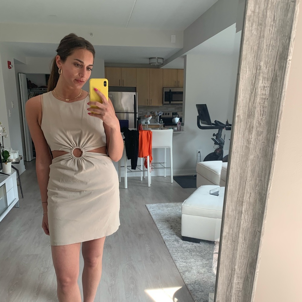 Zara Cut Out Linen Blend dress